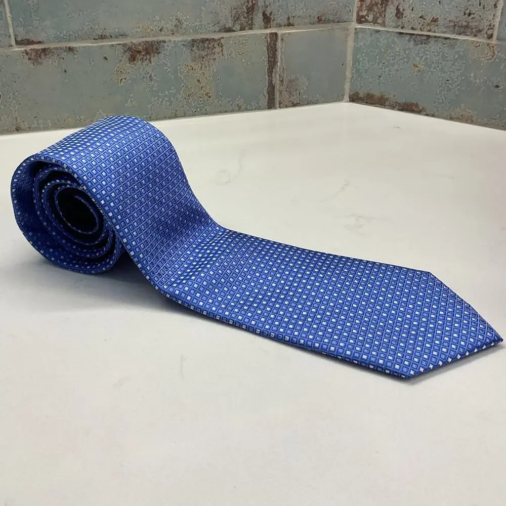 Tommy Hilfiger Blue Mirco Dot Slik Mens Neck Tie